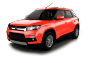 Orange Suzuki crossover SUV car.
